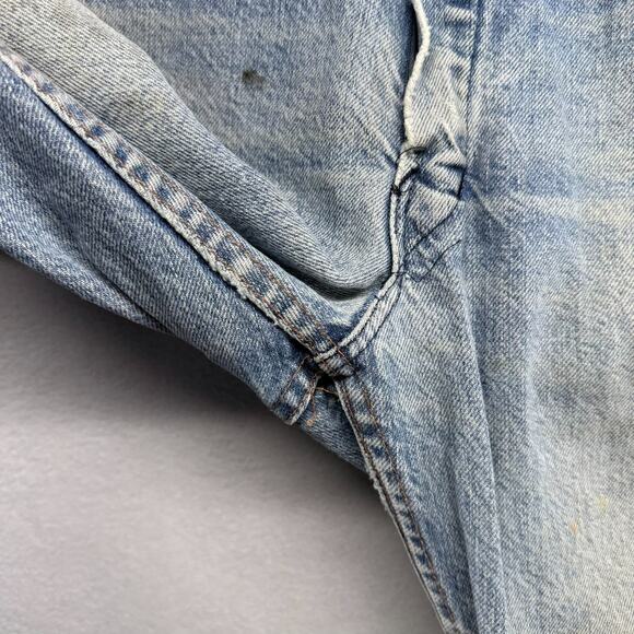 Vintage Big Yank Jeans Fits 30x30 Blue Faded Whisker Bootcut Flared Scovill 70s - Picture 10 of 16